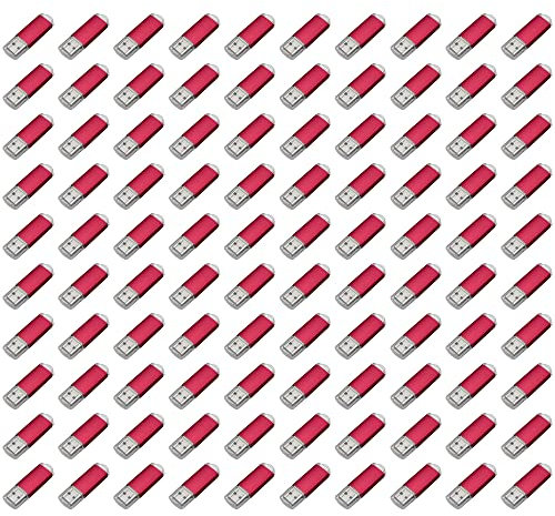 Yaxiny 100 chiavette USB da 8 GB 2.0 USB Flash Drive Memory Stick unità flash USB 100 Pack USB Drive 8 GB rosso