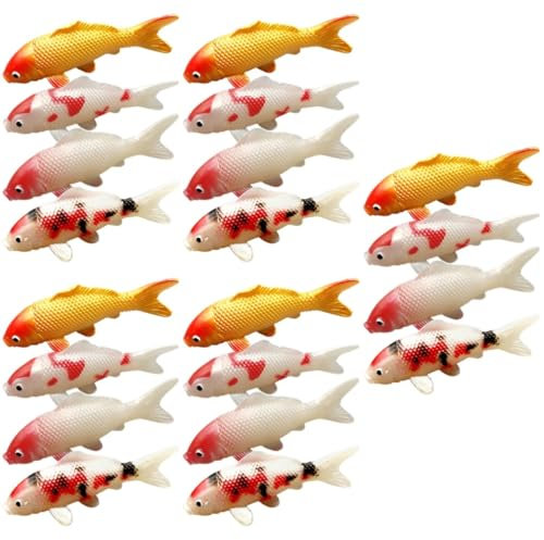 BESPORTBLE 5 Sätze Simuliertes Koi-Modell Fischvorräte Künstliche Aquarienpflanzen Teich Simulierte Fischmodelle PVC-fischdekoration Tortendeko Einschulung Dekorative Fischfigur 4 Stück * 5