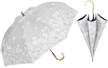 Manual Stick Umbrellas 8 Rib Stick Umbrellas Bamboo Curved Handle Straight Umbrella Single Person Stick Umbrellas Gray