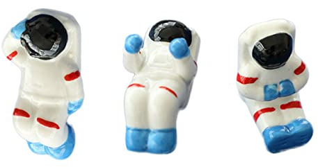 CLISPEED 3pcs Ceramic Chopsticks Holder Astronaut Shape for Dining Tableware Decor for Boys and Girls and Household Use Random Style