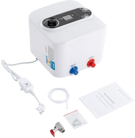Elektronischer Durchlauferhitzer Küche 1500W Mini Warmwasserbereiter Mit LED Temperaturanzeige Schnellaufheizung 15-30 Min Überhitzungsschutz Wassererwärmer 8L Für Küche, Waschbecken, Bad