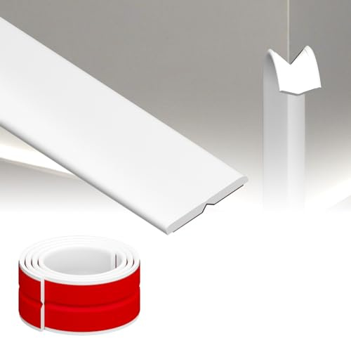 HEMENTEC Winkelprofil Selbstklebend Weiß, 4m X 2cm Selbstklebend Kantenschutz Leisten Zierleisten Flexible Weichsockelleiste für Türen, Fenster, Wände, Küche, Benutzt Für Eckenschutz Kantenschutz