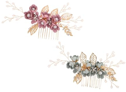 NOLITOY 2 Piezas De Tocados De Novia Tocado De Boda Joyería Para El Cabello De Boda Peinetas De Novia Con Flores Adorno Para Mujer Accesorio Para El Cabello
