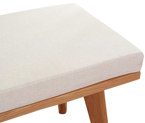 MSNCS Coussin pour Banc Jardin 120x40 100x40 90x30 200x40 100x30cm,Coussin de Siège Banc 2 3 ou 4 Places Antidérapant Assise Coussin,pour Exterieur/Interieur Mobilier(Beige,90x40x5cm)