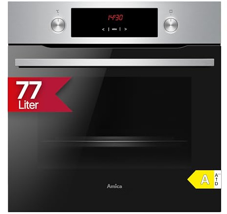 Amica Einbaubackofen 77 L 59,5x59,5x57,5 cm Steam Clean ABE 9440 E | 11 Backofenfunktionen, XXL Garraum, Schnellaufheizung, CoolDoor3, Versenkknebel, Window Timer