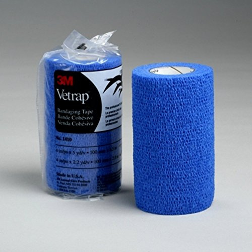 3M Haftverband von Vetrap, 10 cm4 Packungen., blau, 10 cm x 4,5 m