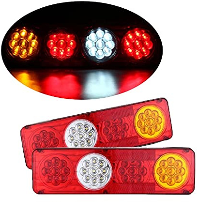flexzon Pair 12v Led Rear Tail Lights Lamp 6 Function Trailer Caravan Truck Lorry 36 Led