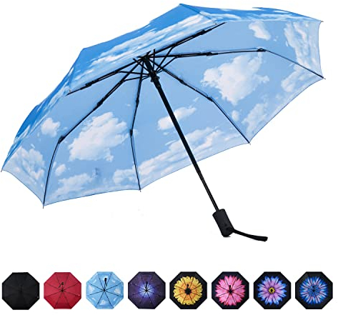 SY COMPACT Travel Umbrella Windproof Auto Open Close Unbreakable Umbrellas