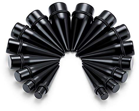Funseedrr 8 Paar Acryl Ohr Expander Dehner Dehnstab Dehnungsset Ohr Dehnstab Tunnel Piercing Schwarz und Weiß 6-20mm