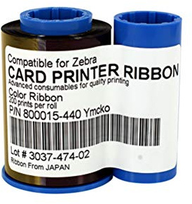 800015-440 YMCKO Farbband für Zebra P330i P420i P430i Kartendrucker, 200 Drucke