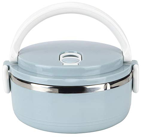 Wifehelper Récipient de Nourriture Isolé Thermiquement, Boîte à Lunch Portative Isolée par La Chaleur/Froid d'Acier Inoxydable pour Le Bureau d'étudiants d'enfants(1-Tier)