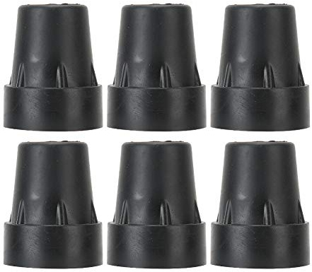 6 Stück Gehstock Gummipuffer Anti-Rutsch-Pads Outdoor-Zubehör Metall Dichtungen Kunststoff-Füße Komfortspitzen für Wanderstöcke Senioren Gehhilfen