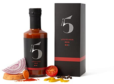 Chilli No.5 | Louisiana BBQ, Sauce piquante fumée gastronomique, végétalienne, sans gluten, sans colorants ni arômes artificiels, bouteille de 200 ml