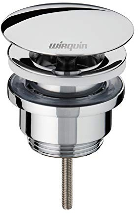 Wirquin 30723420 Bonde Lavabo chromée à Écoulement Libre Vis Centrale | Design, corps de bonde, pas de fermeture, écoulement simple, laiton chromé, étanche, installation facile, entretien facile