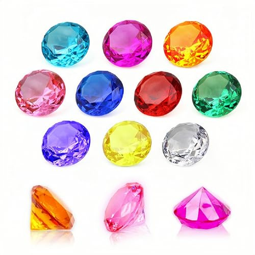 NLR [20 stycken 4 cm] Stor storlek Barn Diamond Akryl Pärlleksak, Piratskattjakt | Påskägg fyllmedel | Dykinstruktör | Festfavoriter, present till födelsedags-/jul-/påskpriser