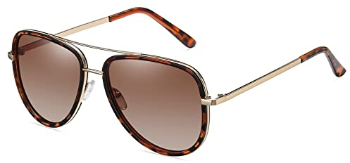 Fozono Polarized Aviator Sunglasses for Women Men Reinforced Metal Frame