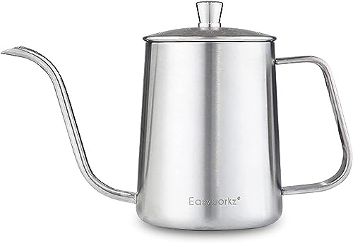 Easyworkz Häll över vattenkokare i rostfritt stål Handdropp kaffekanna med lång smal pip, 600 ml