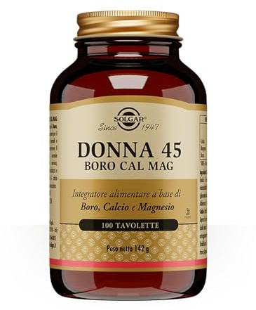 Solgar Donna 45 Boro Cal Mag 100 Tavolette Calcio Magnesio e Boro | Calcio e magnesio contribuiscono al mantenimento di ossa normali e alla normale funzione muscolare.