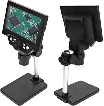Focket Focket9z2hqyi8de Myntmikroskop 1000X, 5.5in LCD Digital Microscope PC View Microscope Camera with LED Light, PC View Soldering Microscope Electronic Microscope Video Microscope for Adults