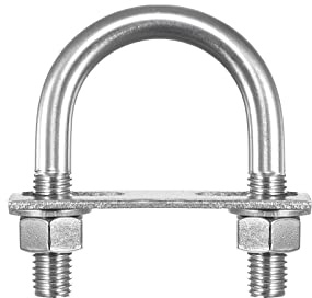 sourcing map Runde U Bolzen M12 Bügelschraube 60mm x 96mm U Schrauben Bügel mit Mutter Platte Unterlegscheiben 304 Edelstahl Gewindebügel zum Befestigen Kabel Rohr Rundstangen Seile Anhänger