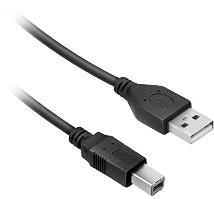 Ekon Cable USB-A USB-B, USB 2.0 macho macho 1.8 metros antiarrugas para impresora, escáner, fax, teclado, ratón