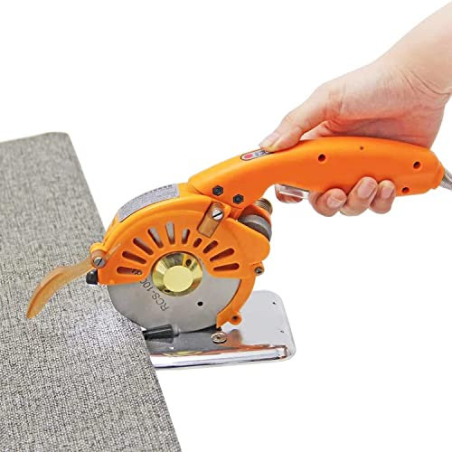 AALGO Rundmesser Schneidemaschine,Elektrische Stoffschneidemaschine Rotary Blade Hand Stoffschneidemaschine für Kleidung 5 Gänge einstellbar mit LED-Arbeitslicht,125C(45mm)