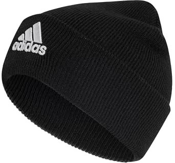 adidas Unisex Logo Beanie, Black/White, OSFY
