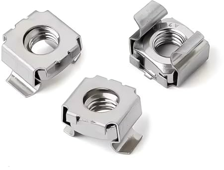 SYDARSYN M8 Rack Mount Cage Nuts 304 Stainless Steel Square Insert Nuts for Server Cabinet Shelves Routers (10 pcs)