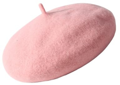 WRITWAA Boina De Lana para NiñOs CáLida Y Transpirable Gorro FrancéS Rosa M para Niñas Boina Invierno Ligera Y PortáTil Talla M Ideal para OtoñO E Invierno
