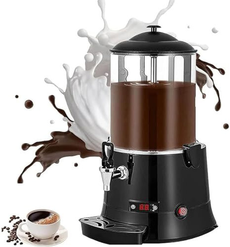 ROGHA Machine à Chocolat Chaud, Chauffe-Boisson au Lait Commercial, Machine à Boissons Chaudes Multifonctionnelle 5L/10L 400W, 30~90 ℃ Réglable,5L