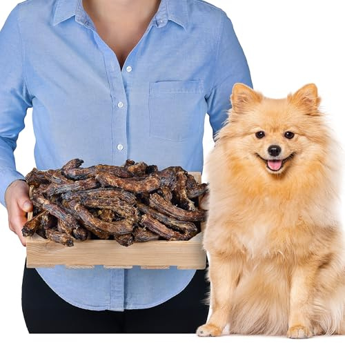 Kycklinghals som naturprodukt för hundar 1 kg (ca 45 – 55 stycken) | naturligt tuggsnack av 100 % kyckling | lättsmält och proteinrik | utan tillsatser