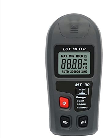 DIKAMAN Lichtmeter, Lichtmesser 0~200,000Lux Reichweite Lichtzähler Pocket Design Light Meter Lux/FC Light Meter Tester Umweltprüfung grau für die Kultivierung und Messung von Zimmerpflanze
