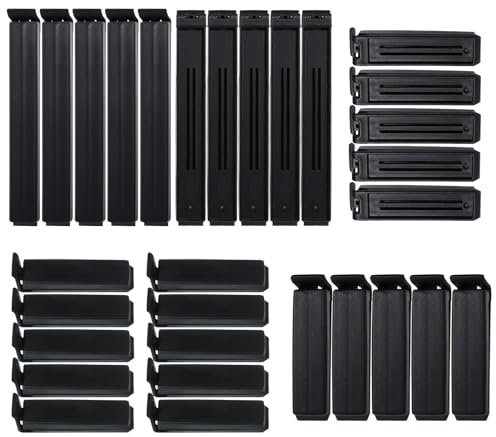 Hemiks 30 Stück Verschlussclips, 6/11 cm Clips für Tüten Schwarz Verschlussklammern Küche Dichtungsclip Beutelclips Wiederverwendbar Tütenclips für Verpackung Süßigkeiten Snacks