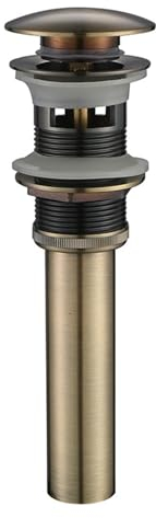 Valvula Desague Lavabo Click Clack Tapon Lavabo Universal G1 1/4“ Desagüe Automático con Junta Tórica Para Lavabos bronce