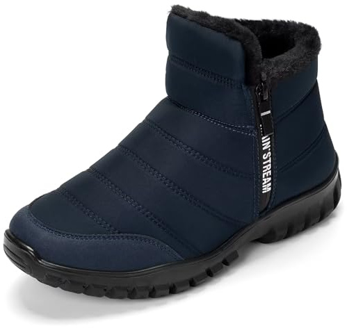 CHDDHX Bottes Homme Hiver Chaud Fourrure Bottes de Neige Imperméable Après Ski Bottines l'hiver Chaussures de Randonnée Bleu Taille 43