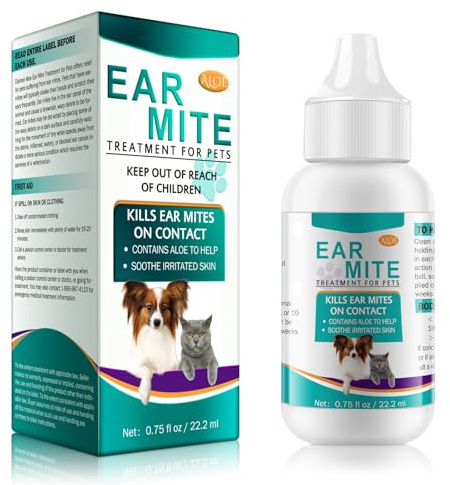MADGININE Dog Ear Drops Dog Ear Infection Treatment Ear Mite Treatment for Dogs Cats Dog Ear Drops for Infection Antibiotics Alcohol-Free Relieves Itching & Built-Up Wax for Puppy Cats And Dogs