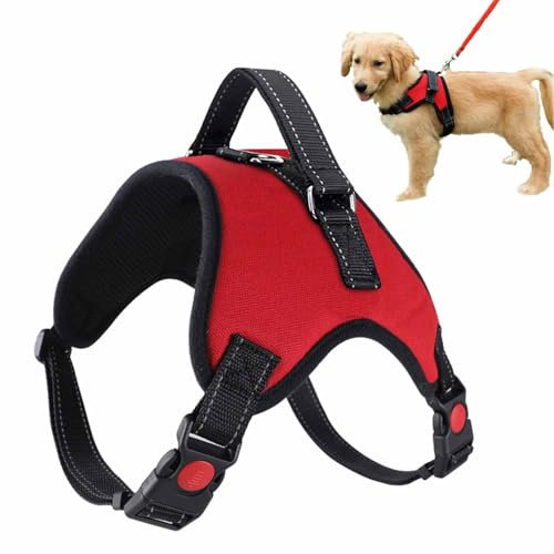 1 PCS Dog Harness No Pull Adjustable Puppy Vest Harness Small Dog Mesh Breathable Soft Padded Pet Chest Strap (XS, Red), Puppy Harness 12 Weeks