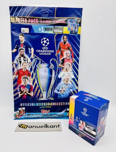 manuelkant Album Starter + Scatola Box 50 bustine per la raccolta della Champions League 2024 2025 figurine