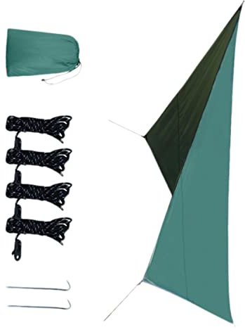 Mipcase Vela Parasole Antipiega Spessa Oxford Verde Per Campeggio e Picnic, Telo Ombreggiante e Antivento, Copertura Esterna Per Giardino Protezione Uv e Facile Montaggio
