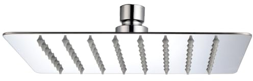 KOMIRO 200 x 200 mm Tête de Douche 304 Inox, Ultra-Mince Pommeau de Douche Anti-Calcaire, Facile à Installer et à Nettoyer, Carré