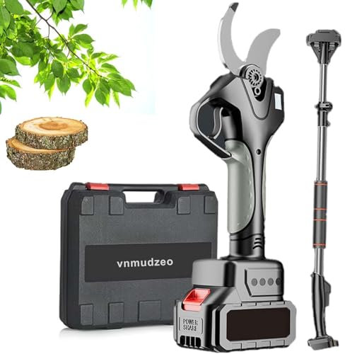 vnmudzeo Cesoie Potatura Elettriche Professionali,per siepe, cespuglio, frutteto,Senza Fili Cesoie Elettriche con Asta telescopica da 1,3 a 2,1 m