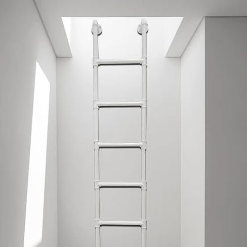Metallleiter 100–300 cm – Feuerflucht, Wandmontage, Mehrzweck-Leiter für Keller, Etagenbett, Villa, sichere Lösung für den Ausgang zu Hause (125 cm)