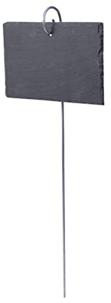 CIYODO Natural Slate Plant Label Hanging Garden Marker with Heavy Duty Steel Rod for Flower Beds Pots Vegetable Patches - 3.94X2.76 Inch
