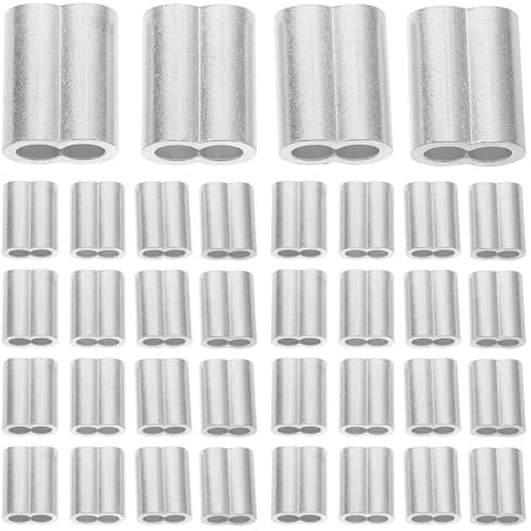 UKCOCO 50 Pièces Manchon De Sertissage Aluminium Collier De Câble Connecteur Boucle Câble Extrémité Manchon Pince Capuchon Outil Kit Clip Virole