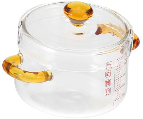 Casserole en Verre à Double Anse avec Couvercle 150 Ml