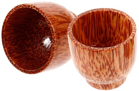 VALICLUD 2piezas Taza De Madera Para Beber Vaso Multifuncional Para Té y Vino Diseño Japonés Resistente y Fácil De Limpiar Para Oficina y Hogar