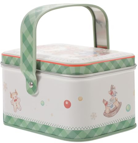 Alipis Caja de Obsequio de Navidad Tapa de Hojalata para Galletas Dulces Navideños Caja de Obsequio Pequeña para Fiestas de Navidad