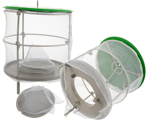 Parliky 2 pièces Piège à Mouches Suspendu avec Filet Résistant Aux Intempéries Pratique et Léger pour Usage Extérieur Attrape-Mouches et Insectes Volants pour Protection Jardin