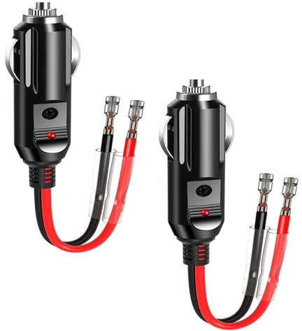 2pcs Prise Allume Cigare 12v,Câbles De Prise Mâle Pour Allume-Cigare, Pour Allume-Cigare Avec Câble D'alimentation 16 Awg 12v/24v Universel, Pour Voiture Camion Prise À Socket