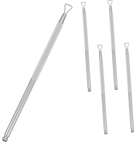 POPETPOP 5pièces Repousse-cuticules Acier Inoxydable Pour Manucure Coupe-cuticules Simples Lot De Outils De Soin Des Ongles